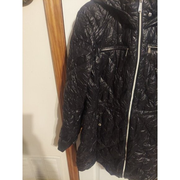 Michael MichaelKors Packable Down Fill Black Coat Size XXL Duster Bag Y2K Nylon - Picture 3 of 16